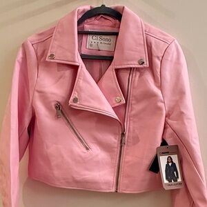 Cavalini Women's Pink Faux Leather Jacket